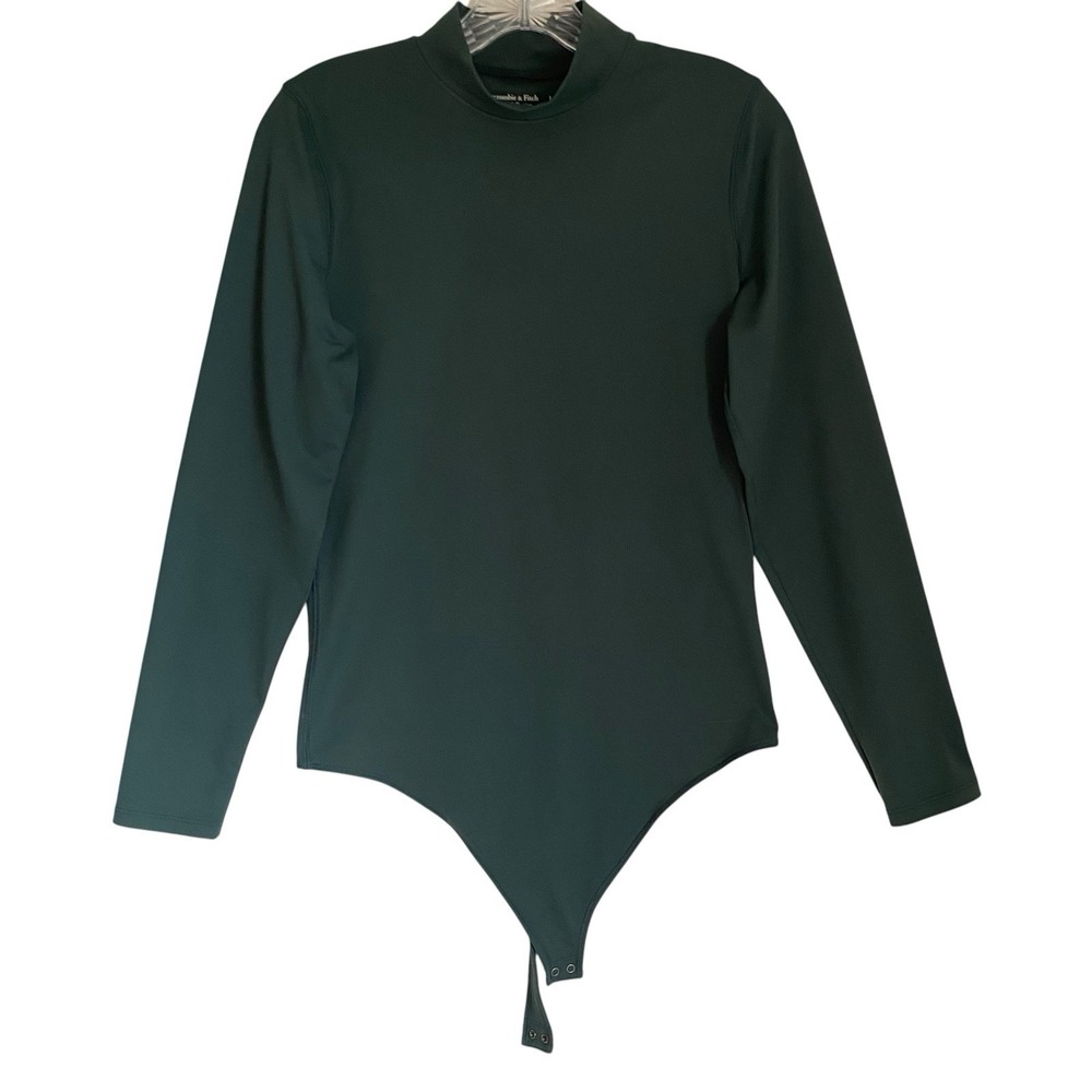 Abercrombie & Fitch Soft Collection Bodysuit L Green Long Sleeve Thong